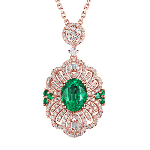 Anhänger mit Smaragden und Diamanten Kloe
