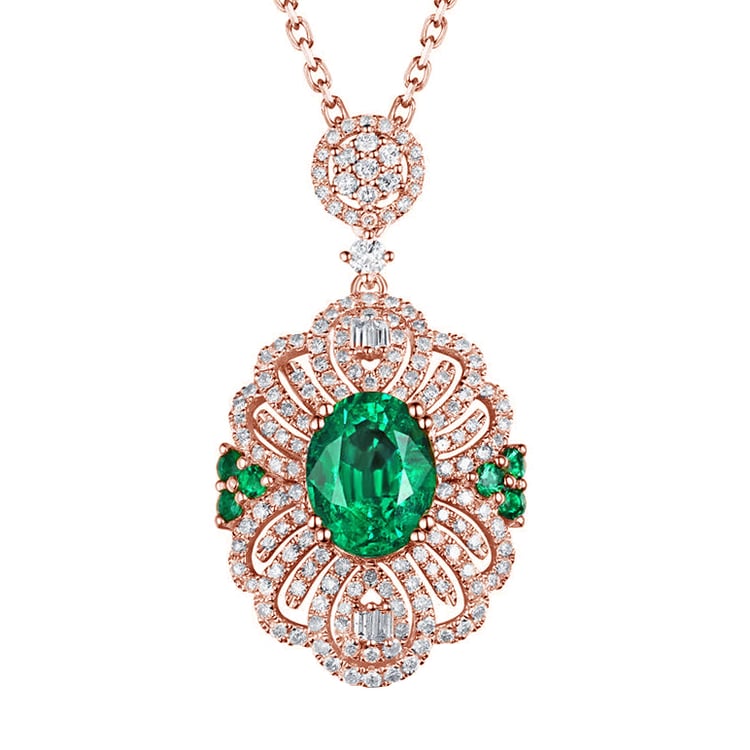 Anhänger mit Smaragden und Diamanten Kloe 88630