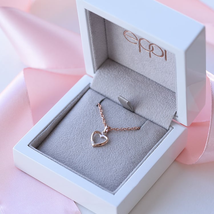 Silbernes Schmuckset mit Diamanten und Herzmotiv Monroe 74789