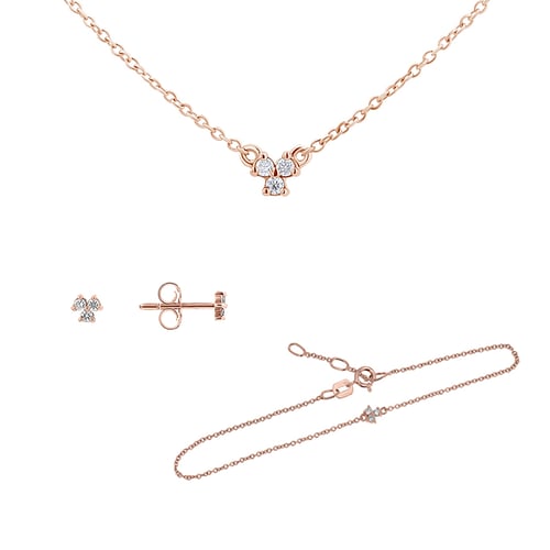 Minimalistisches Schmuckset mit drei Lab Grown Diamanten Milton