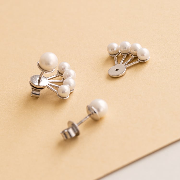 Unkonventionelle Ohrstecker 2in1 mit Perlen Lokita 120273