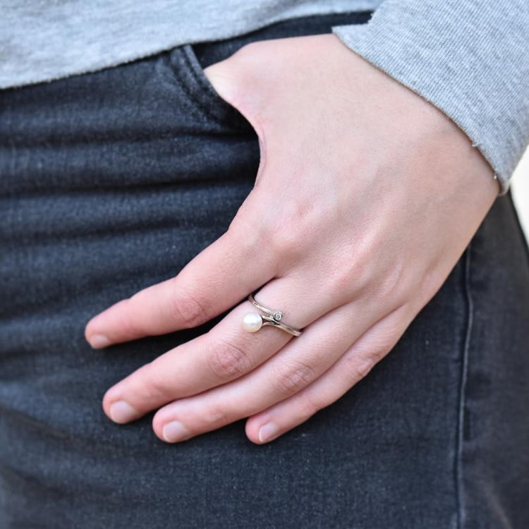 Goldener Diamantring 23084