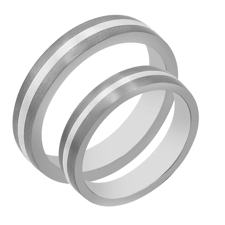 Eheringe aus Titan und Silber Ventura