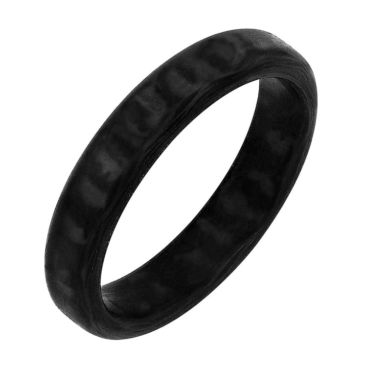 Flache Trauringe aus Carbon mit abgeschrägten Kanten und Diamanten Rayrom 80044