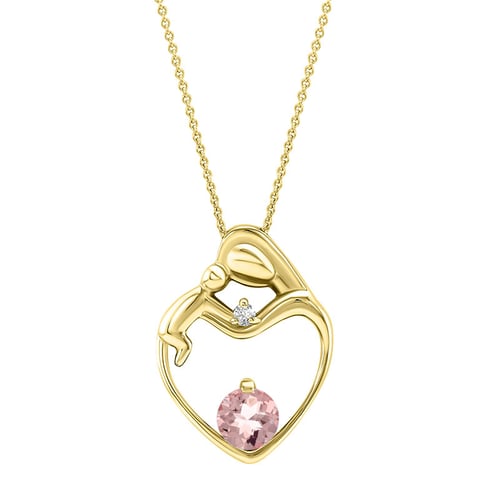 Anhänger Mutter und Kind mit Morganit und Diamant Ella