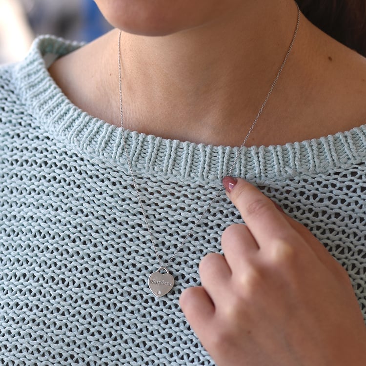 Anhänger in Herzform mit Diamant und Gravur Fabianne 61252