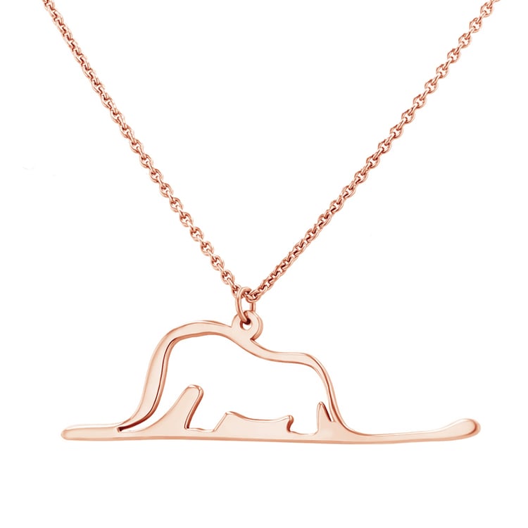 Silberner Anhänger mit einem ausgeschnittenen Elefanten Der kleine Prinz 120441