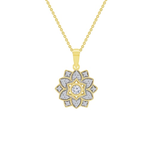 Goldenes Schmuckset mit Blüten und Diamanten Sharla