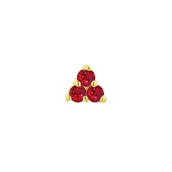 Goldener Piercing Ohrstecker mit Rubinen Masha