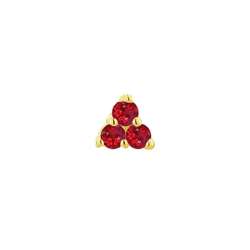 Goldener Piercing Ohrstecker mit Rubinen Masha
