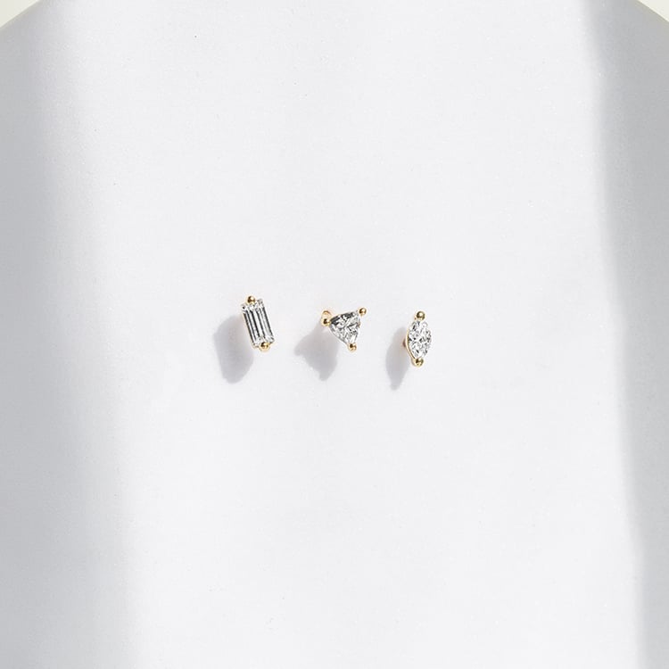 Mini Ohrstecker mit Lab Grown Moissanit in Baguetteform Lyndon 145546