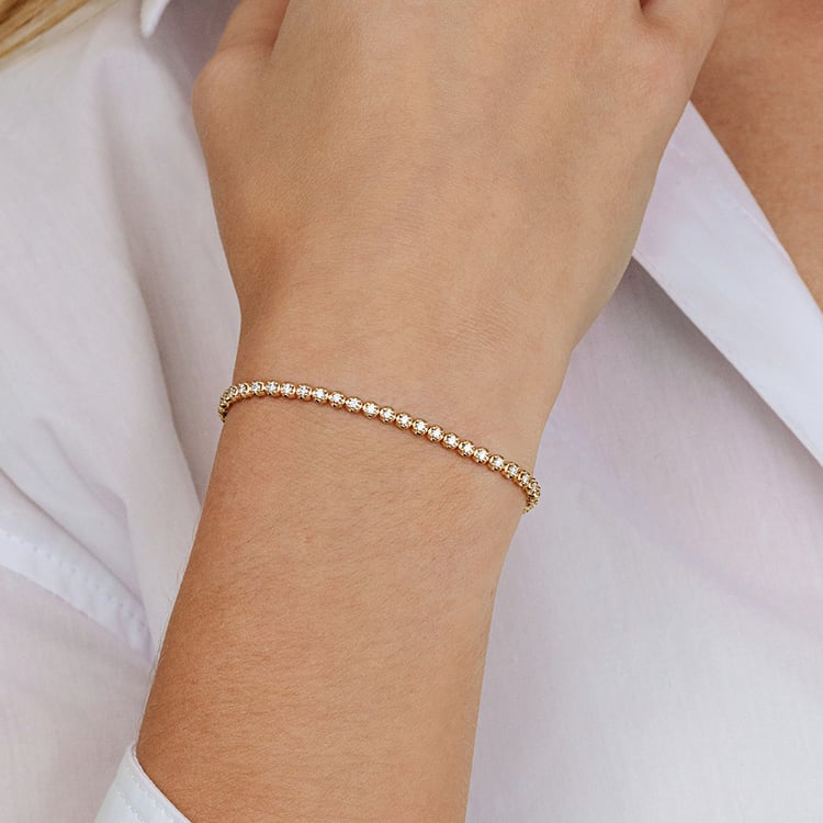 Goldenes Tennisarmband mit Lab Grown Diamanten Mia 163307