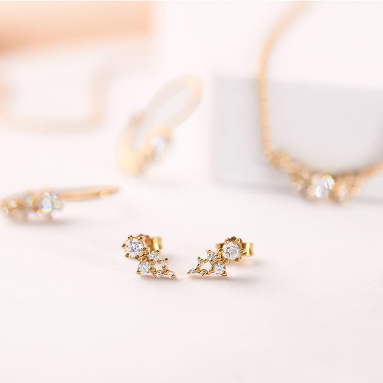 Cluster-Ohrringe mit Diamanten Ellie 153487