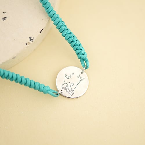 Schnurarmband Der Kleine Prinz mit Fuchs und Gravur