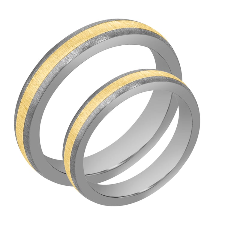 Eheringe aus Titan und Gold Raihan 107454