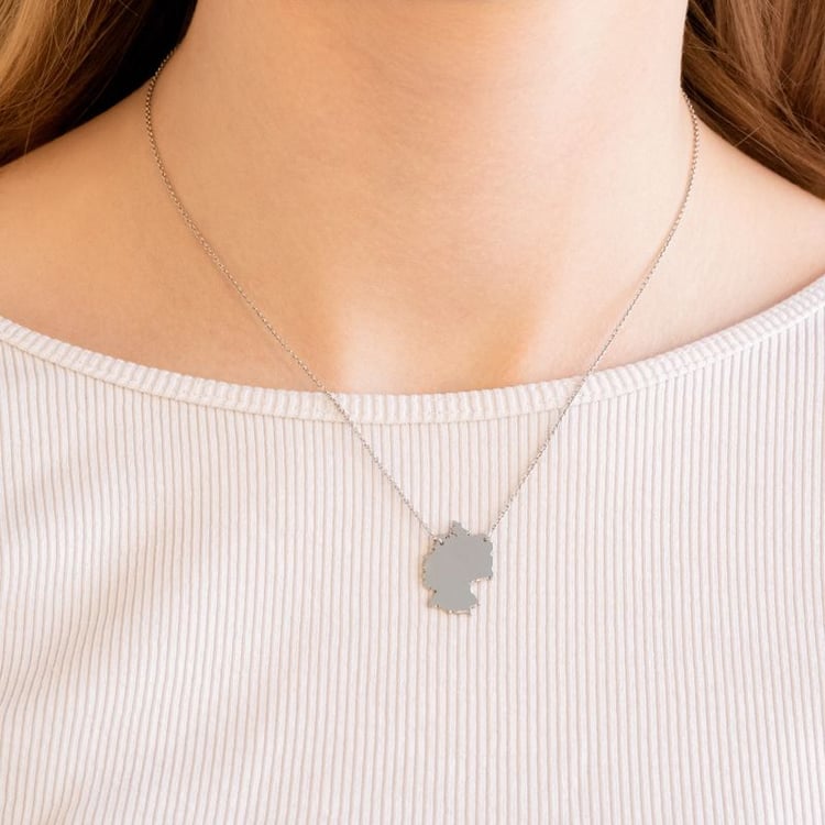 Silberne Kette mit Anhänger in Form von Deutschland 106518