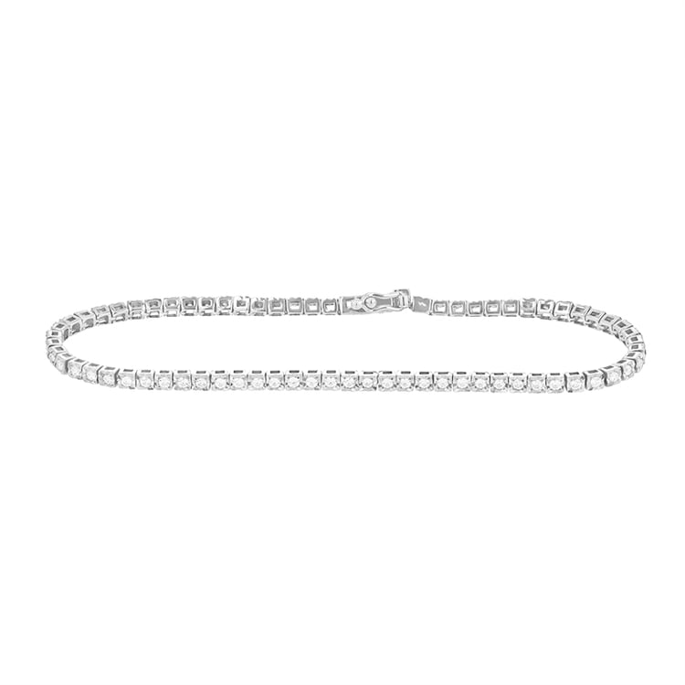 Elegantes silbernes Tennis Armband mit Diamanten Laurel