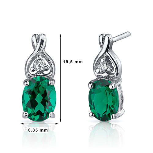 Ohrringe in Silber mit ovalen Smaragden Orvelle 2277