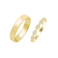 Diamant Vintage Trauring und Court Ring Talita