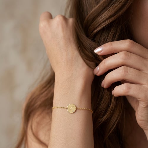 Silberarmband mit Diamant und Buchstabengravur Dian