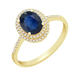 Goldener Ring mit Saphir und Diamanten Danae
