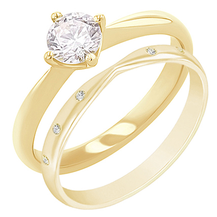 Ringset mit Diamant Ihrer Wahl Toskani