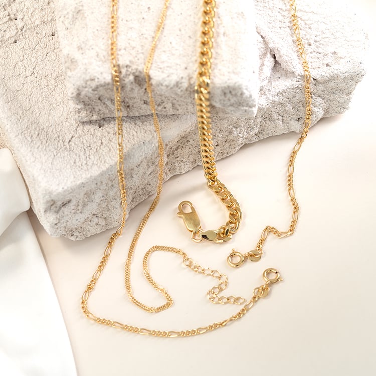 Zarte silberne Panzerkette 55 cm 124430