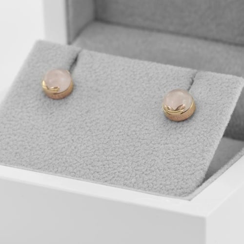 Schmuckset mit Cabochon Rosenquartz Charlize