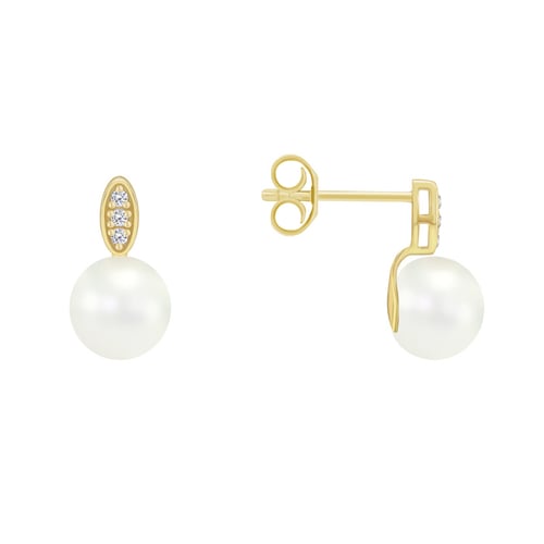 Perlenohrringe aus Gold und mit Diamanten Holis