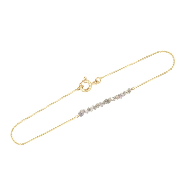 Armband aus Gold mit rosa ungeschliffenen Diamanten Benaty