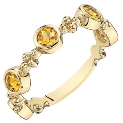 Vergoldeter Silber-Ring mit Citrin 3/4 besetzt Joslyn