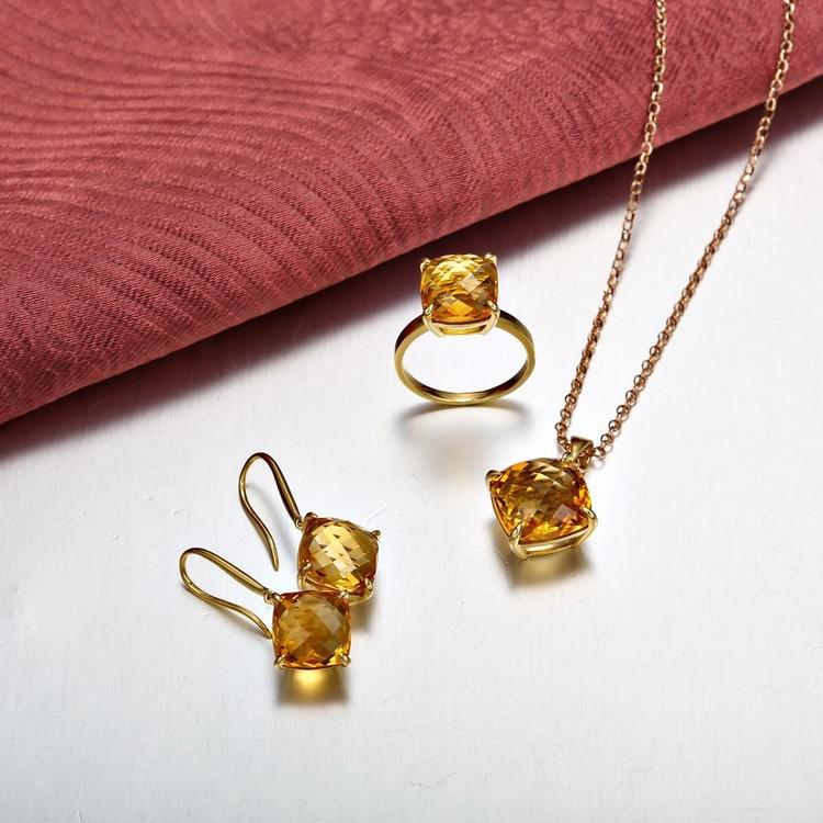 Goldene Schmuckkollektion mit Citrin 4687