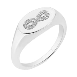 Siegelring mit Unendlichkeitszeichen und Diamanten Julien