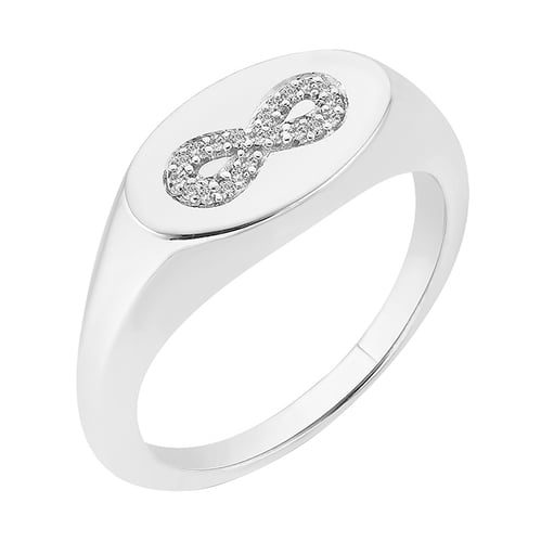 Siegelring mit Unendlichkeitszeichen und Diamanten Julien