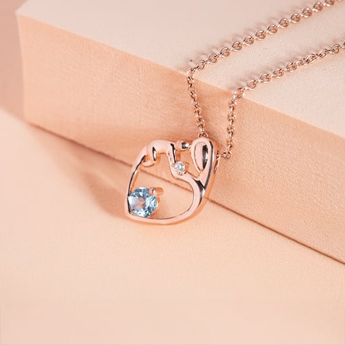 Anhänger Mutter und Kind mit Schweizer Topas und Diamanten Ella