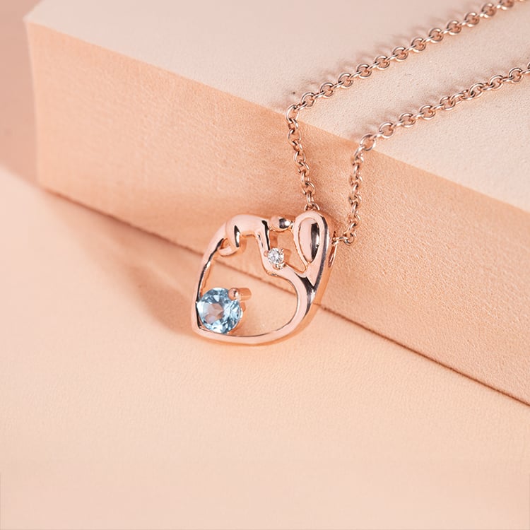 Anhänger Mutter und Kind mit Schweizer Topas und Diamanten Ella 151233