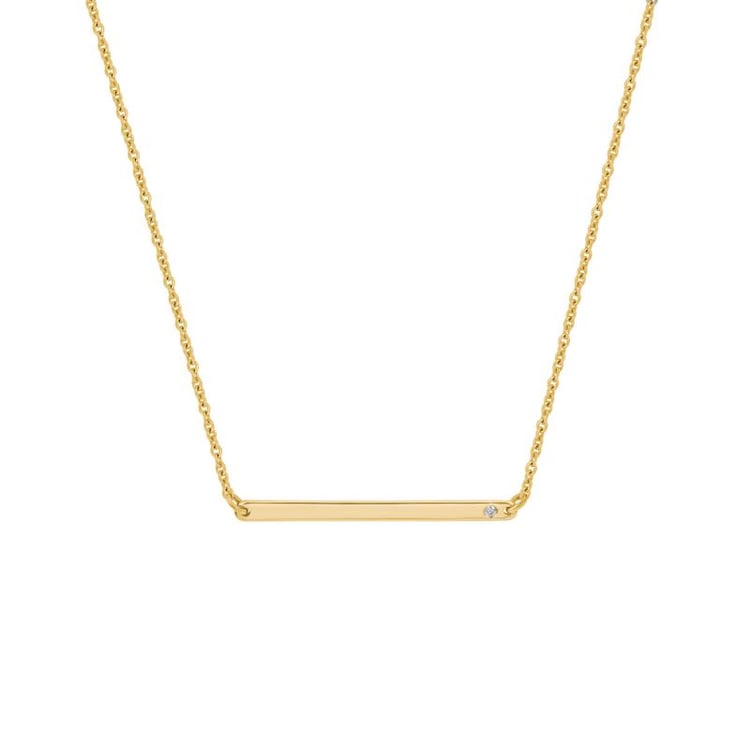 Zarte silberne Kette mit einem Diamanten Dayna 103751