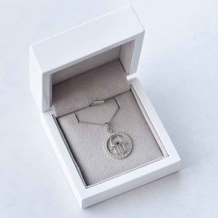 Anhänger in Form einer Hand mit Saphir Hamsa 68982