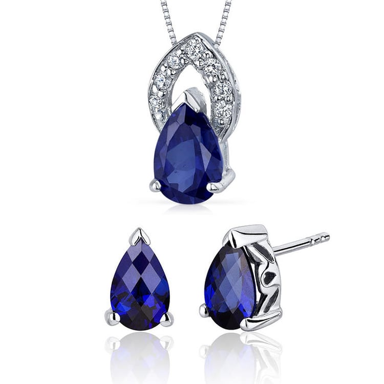 Silber Schmuckkollektion mit Saphiren