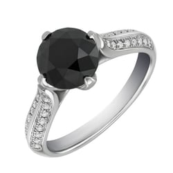 Goldener Verlobungsring mit 2.47ct schwarzem Diamant Ida