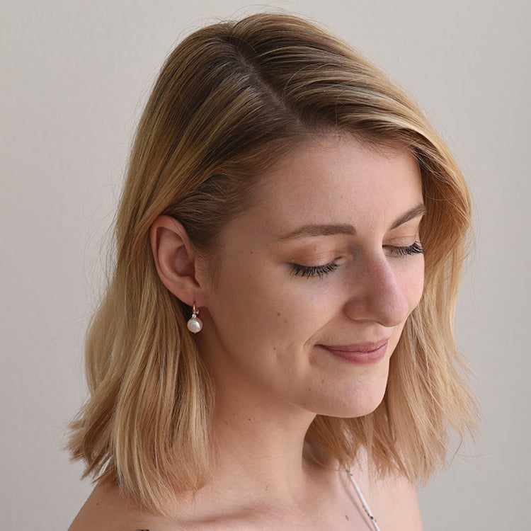 Vergoldete Hängeohrringe mit Perlen und Zirkonia Lauretta 65329