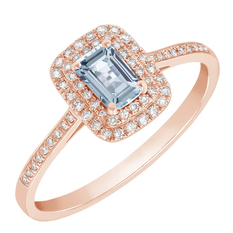 Aquamarinring aus Roségold 63728