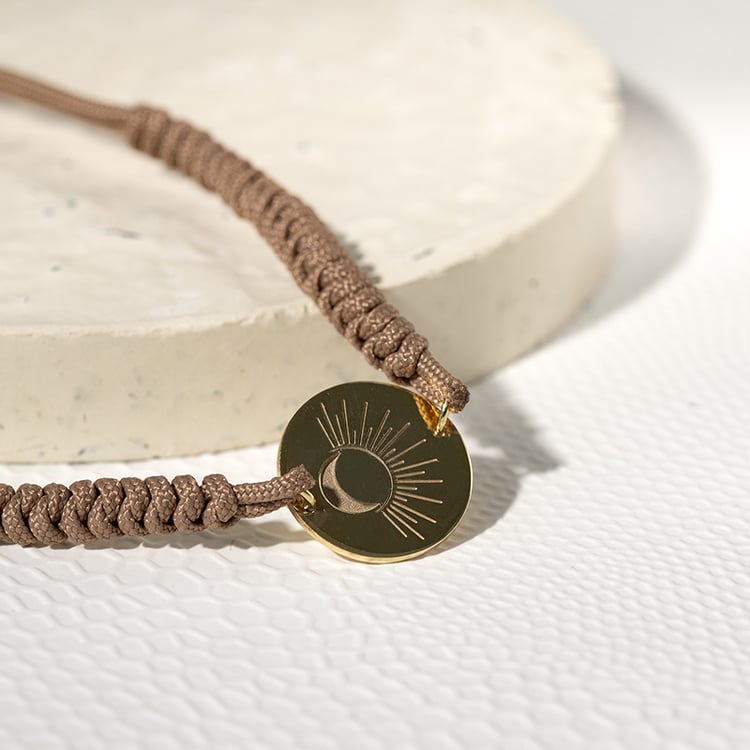 String Armband mit dem Yoga Symbol Sonne und Mond 133879