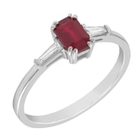 Verlobungsring mit Rubin und Baguette Diamanten Gracie
