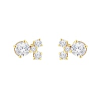 Silberne Cluster Ohrringe mit Moissaniten und Lab Grown Diamanten Kerrie