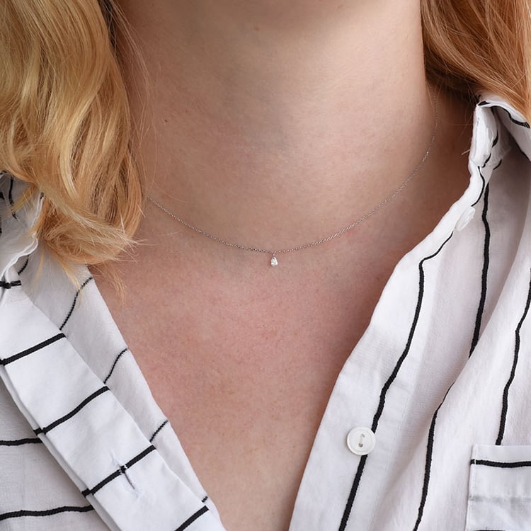 Einfache Halskette mit einem Diamanten Matas 87407