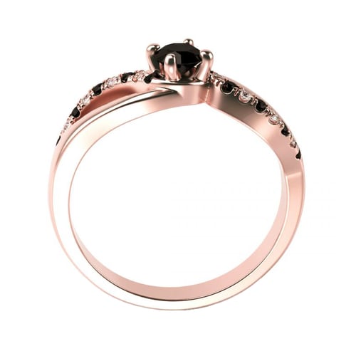 Verlobungsdiamant mit schwarzen und weißen Diamanten Ewie