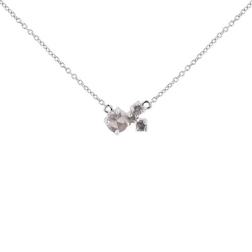 Silberne Cluster-Kette mit Salt and Pepper Diamanten Millie