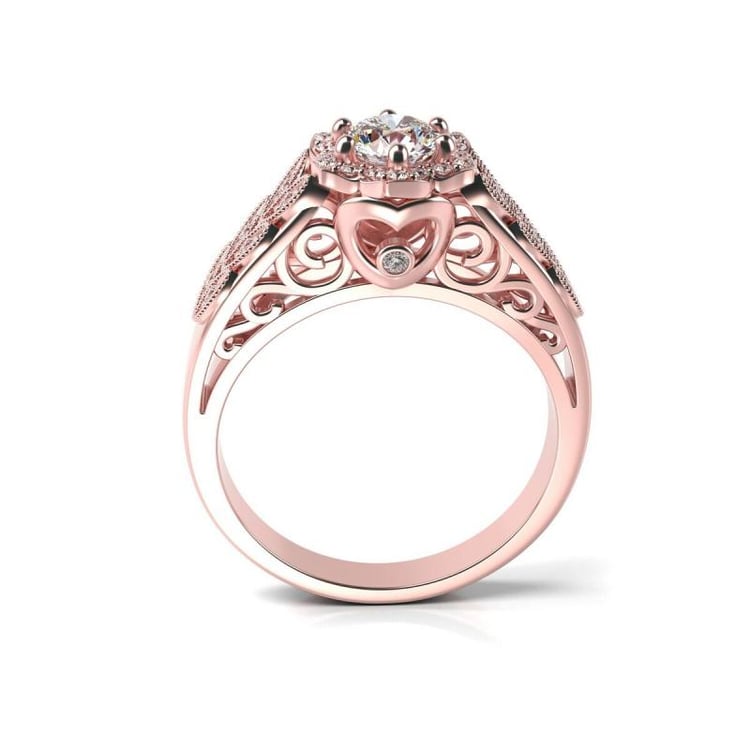 Goldener Diamantring im floralen Vintage-Stil Del 28674