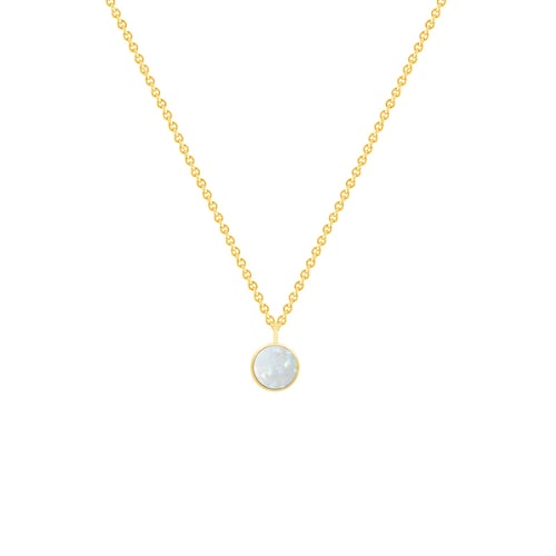 Minimalistische Kette mit weißem Opal Renny